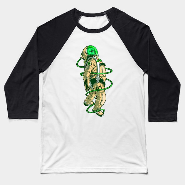 Skeleton Astronaut Baseball T-Shirt by Mooxy